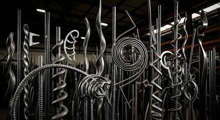 Intricate Metalwork Art Installation.