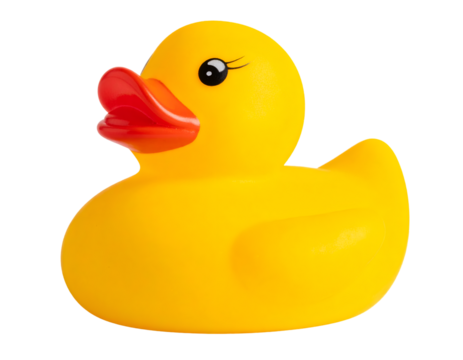 Rubber duck toy isolated on transparent background