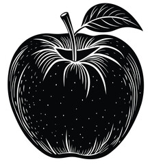 Vector illustration of a fresh apple with leaves icon