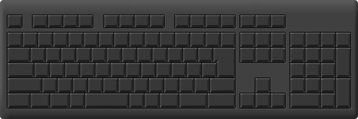 Black Computer Keyboard Isolated on White Background