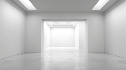 Fototapeta premium Minimalist White Interior Space with Clean Lines, Providing a Neutral Backdrop for Architectural and Design Projects