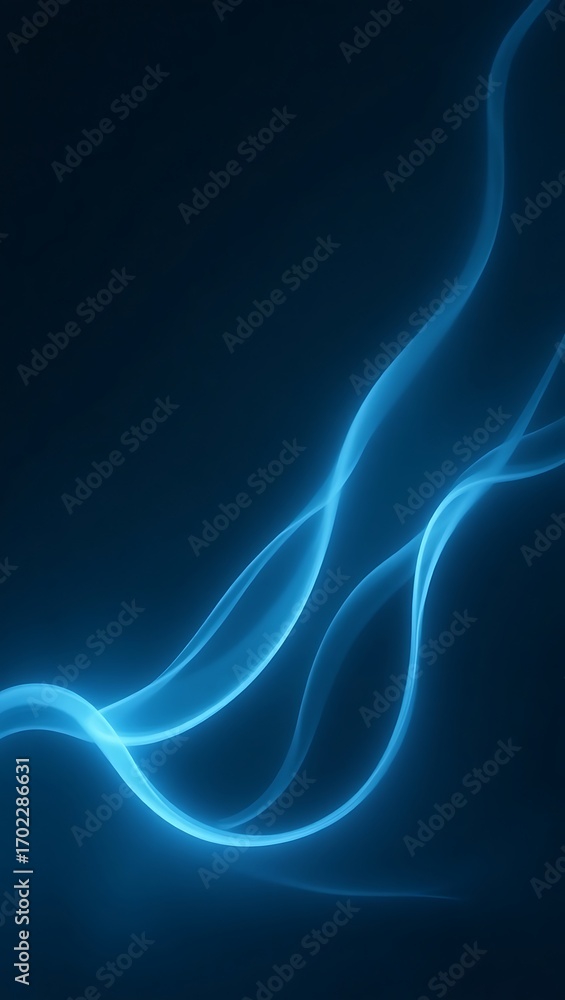 Poster generative ai abstract blue light waves visualization.