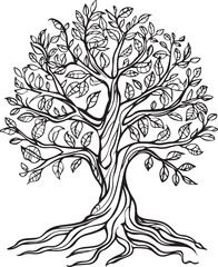 Obraz premium Majestic Oak Tree Outline Collection