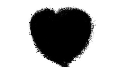 Black heart isolated on transparent background
