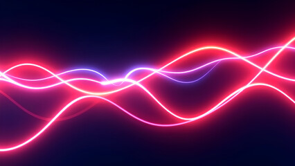 Minimal Futuristic Abstract Waveform Neon Lines.