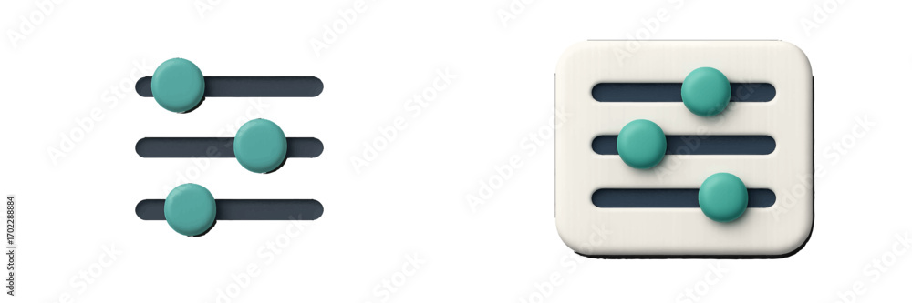 Aufkleber adjustable user interface sliders for digital settings and audio adjustments in modern web and mobil