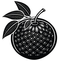 Apple fruit vector illustration with leaf icon design
