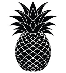 Fototapeta premium Fresh and juicy pineapple vector illustration, a tropical fruit food, isolated on a white background