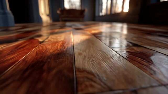 Wooden flooring sunlight