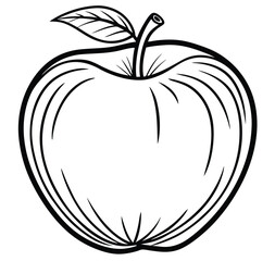 Red apple vector illustration with leaf fresh fruit icon