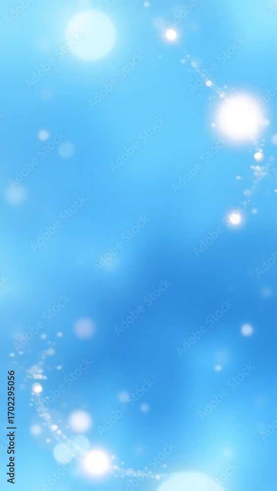 Aufkleber generative ai blue sky abstract with sparkling lights visualization.