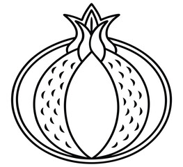 Vector illustration of fresh ripe organic fruits, a pear, an apple, and a fig, as black and white food icons with leaves