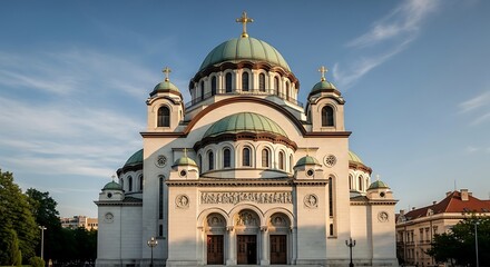 Obraz premium Saint Sava Temple in Belgrade, Serbia, beautiful architecture.