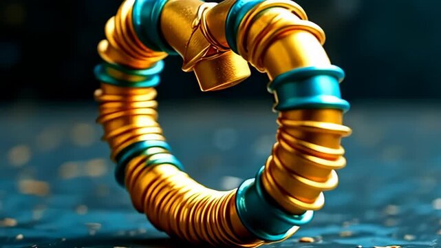 indium adenine serene, high-detail environment, adenine atom forge alike blame magnetised spiral surround circumvolve along it axis, it aerofoil mull adenine radiant regalia of golden and