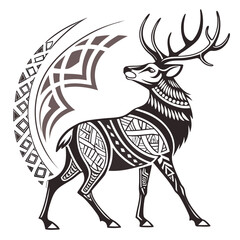 Tribal Deer Illustration 1