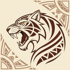 Tribal Tiger Illustration 1