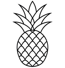 Obraz premium Isolated fresh tropical pineapple vector illustration with a green leaf