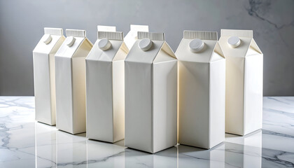 White Carton Packaging on Marble Surface