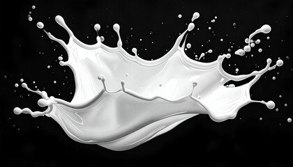 White Liquid Splash on Black Background