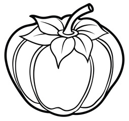 Fresh pumpkin and apple vector illustrations, isolated on a white background, capture the essence of autumn food and healthy seasonal decoration