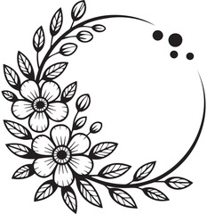 Black and white lily floral corner accent flower botanical