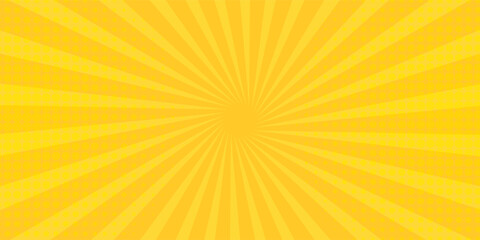 Obraz premium Vintage pop art yellow background. Banner vector illustration