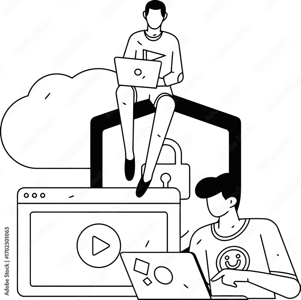 Poster dynamic duo collaborates on digital projects, leveraging cloud security and online content creation 