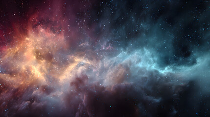 Obraz premium Colorful Space Nebula with Stars and Cosmic Clouds
