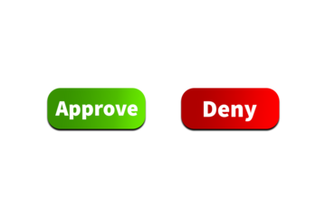 Green APPROVE Button and Red DENY Button Setting toggle design element for mobile app interface, web. Isolated on Transparent Cutout PNG