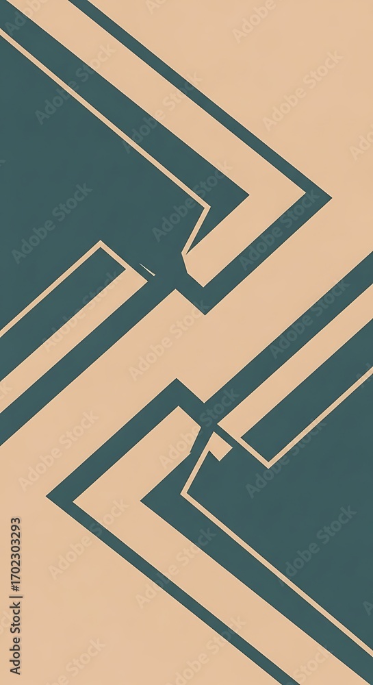 Poster symmetrical layered abstraction design with sharp edges and lines
