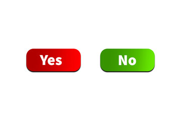 Green NO Button and Red YES Button Setting toggle design element for mobile app interface, web. Isolated on Transparent Cutout PNG