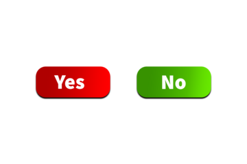 Green NO Button and Red YES Button Setting toggle design element for mobile app interface, web. Isolated on Transparent Cutout PNG