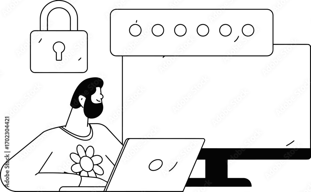 Poster stay secure online with password protection for your computer, protect your personal data with a str