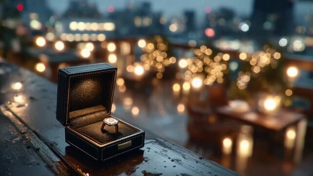 Clean studio layout centers a velvet ring box for upscale product shots and minimal catalog visuals Video 4K UHD 60fps