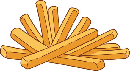 french fries isolated on white background (Created Using Generative AI Tools)