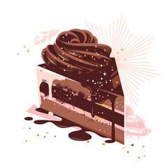 Chocolate cake slice