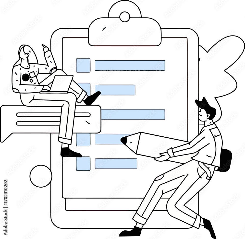 Aufkleber streamlined workflow with team collaboration on task list, enhance productivity and achieve business