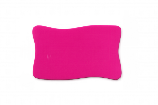 Vibrant pink label with a wavy edge, perfect for adding a pop of color to designs, presentations, or marketing materials