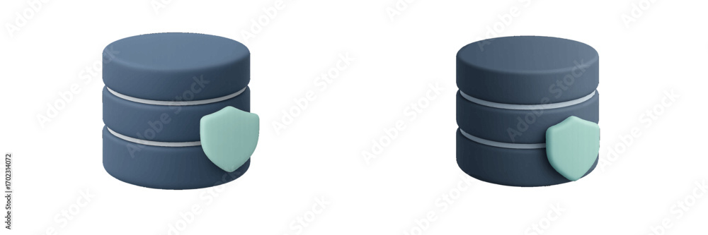 Aufkleber shielded database server representing data protection, privacy, and network security for digital inf