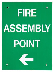 Naklejka premium A sign indicating the way to a fire collection point.