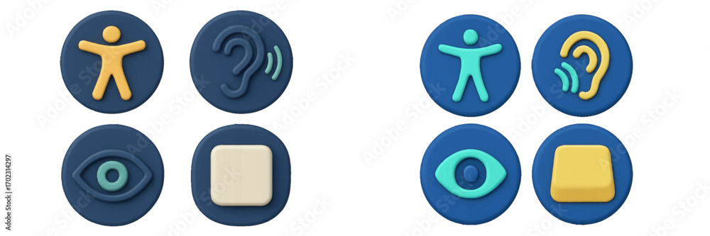 Aufkleber universal accessibility symbols for inclusive digital design and user experience interfaces with var