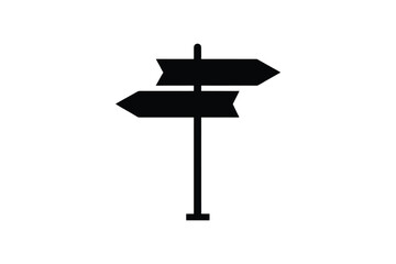 directional signs pointing different ways silhouette