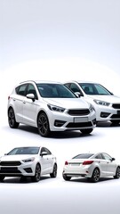 Obraz premium White cars, multiple angles