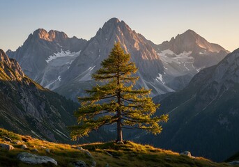Trees among the mountains
