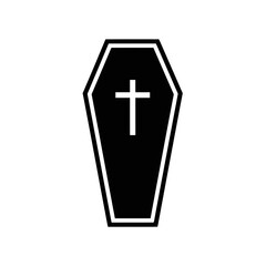 Obraz premium Mourning Ritual, Coffin Symbol, Cemetery, Illustration, Dark Environment, Side View, Grief and Loss Concepts