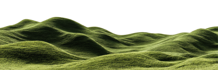 Rolling green hills on a black background