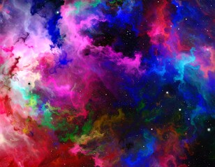 Vibrant nebula swirling with vibrant colors