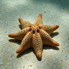 Starfish resting on sandy ocean floor
