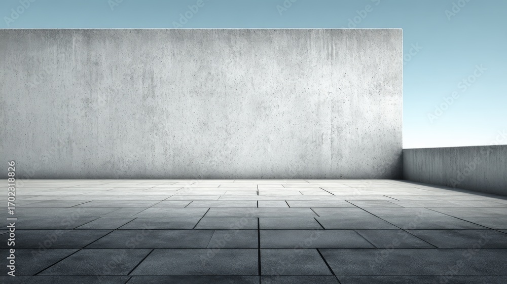 Aufkleber concrete structure with sky background for architecture design and urban space concepts