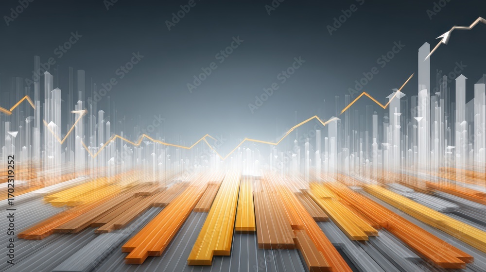 Aufkleber data visualization of stock trends and market insights in a high-tech finance environment with inter